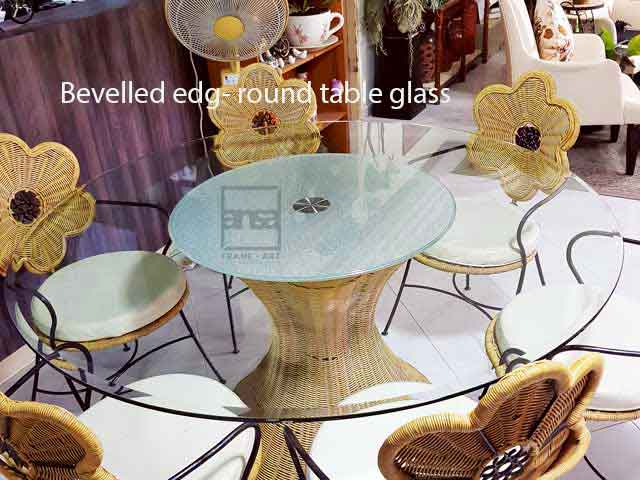 bevelled glass tabletop