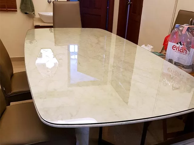 All side curved glass for tabletop