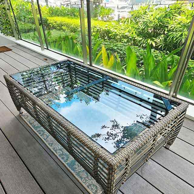 tabletop tempered glass for garden tea-table.